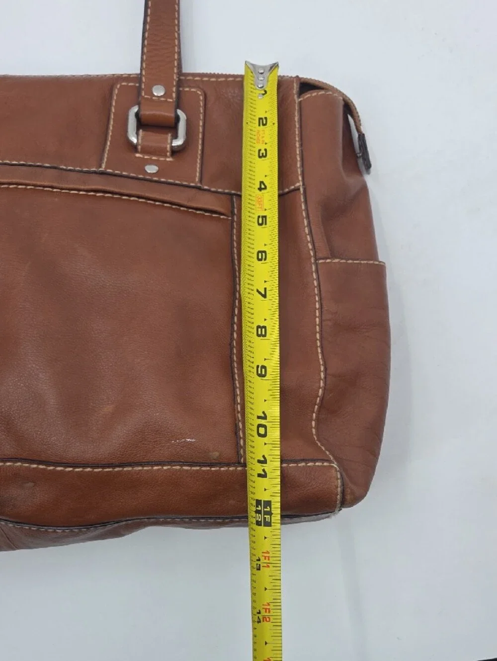 Large Fossil Tan Leather Shoulder Bag